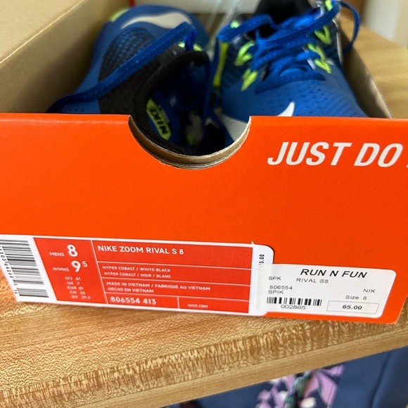 Nike Zoom Rival S RUN N FUN Men’s Track and Field Shoe NIB Size 8 with Spikes - Picture 3 of 14